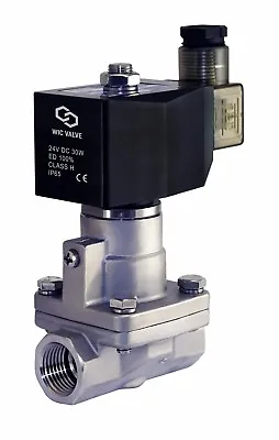 3/4 Inch High Pressure Stainless Steam Electric Solenoid Valve NC 24V DC Teflon • $149.99