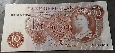 Great Britain 10 Shilling Bank Note Js Fforde 1966-70 Very Crisp But Used • £1.50