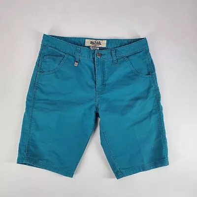 Vintage Y2K Von Dutch Flat Front Teal Women's Shorts Size 32 5 Pocket Skater • $27.99