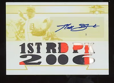 2011 Max Scherzer Topps Triple Threads Whale Printing Plate Auto 1/1 Yellow • $249.99