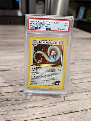$94 • Buy Swirl 🍥 PSA 7 Pokémon Erika's Dragonair Gym Heroes 4/132 Holo 1st Edition Holo 