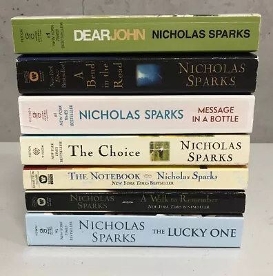 Lot 7 Nicholas Sparks ~ The Choice Lucky One Message In A Bottle Dear John... • $9.99