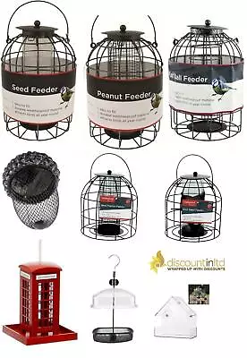 New Squirrel Proof Feeding Station Peanut/ Seed/ Fat Ball Mealworm Bird Feeder • £8.49