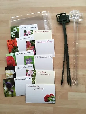 25 Remembrance Florist Cards Plastic Sleeves & Card Holders Funeral Grave • £5.95