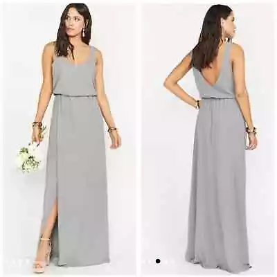 Show Me Your Mumu Kendall Maxi Dress Long Soft Charcoal Crisp Bridesmaid XL NWT • $89.95