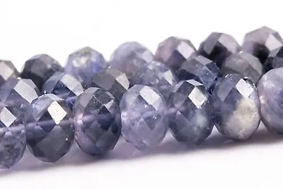 6x4MM Genuine Natural Purple Iolite Beads Grade A+ Faceted Rondelle Loose Beads • $10.16