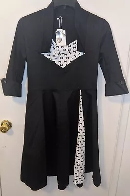 Zaful Women's Black Dress With Bowtie Pattern Size XL NWT • $12.99