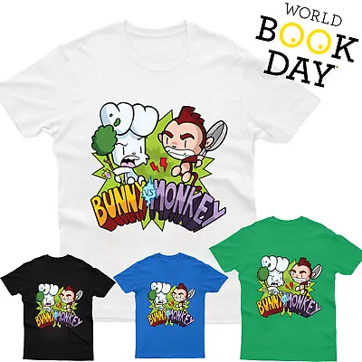 £8.99 • Buy Bunny Vs Monkey Mens Kids T Shirt Book Day Funny Book Story Children School Tee