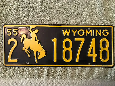 $50 • Buy Wyoming 1955 License Plate Vintage  Laramie Co