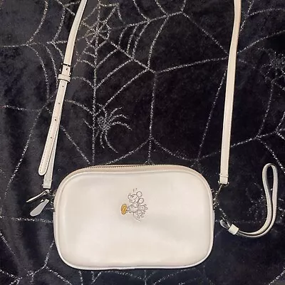 Disney X Coach Mickey Mouse White Mini Crossbody Clutch Bag Leather Ltd Edition • $44.60