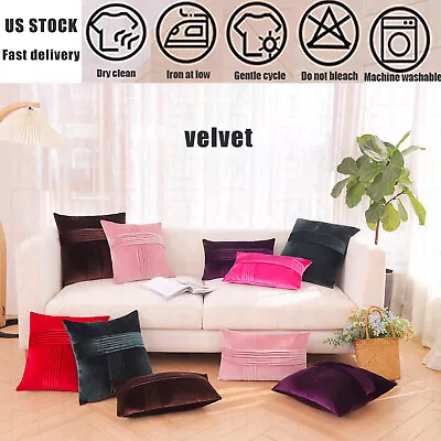 Throw Pillow 4 Sizes Multicolor Covers Set Of 2 Sofa Decor Velvet Cushion Cases • $14.24