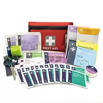 Lewis-Plast Premium 92 Piece First Aid Kit - Safety Essentials For Travel Car • £10.99
