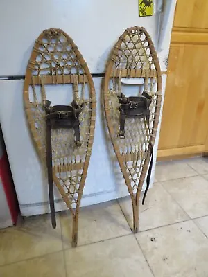 Vintage Wooden Snowshoes Size   36 `` Long By  10  Wide  Nice  (3773 • $59.99