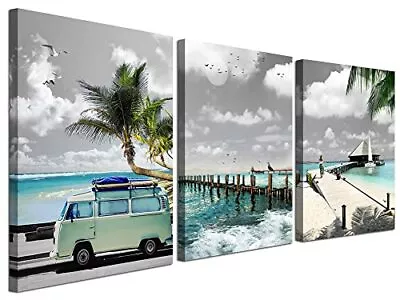 $43.48 • Buy Acocifi Ocean Canvas Wall Art Seascape Mint Green Paintings Beach Tropical Pr...
