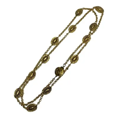 CHANEL Long Necklace Pendant Chain Gold Vintage • $911.90