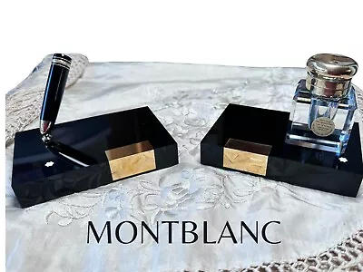 Vintage (1960s) Montblanc Fountain Pen Holder (#146) And Crystal Inkwell Stands • $320