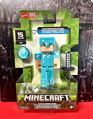 2024 Minecraft 15th Anniversary Figure: ALEX IN DIAMOND ARMOR (w/ Iron Sword) • $24.99