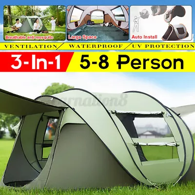 Outdoor Camping Tent Waterproof 5-8 Person Tent Camouflage Hiking Family Trave • $75.20