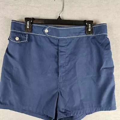 Vintage 60s Jantzen Swim Trunks Shorts Mens 36 Navy Blue USA Made Button Pocket • $23.88