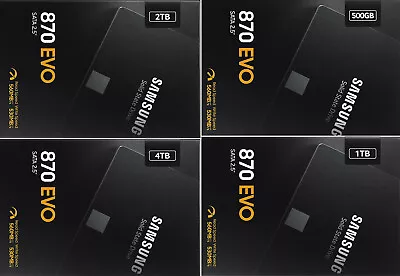 Samsung 870 EVO 250GB 500GB 1TB 2TB 4TB SSD Solid State Drive 120GB 240GB 480GB • $49.95