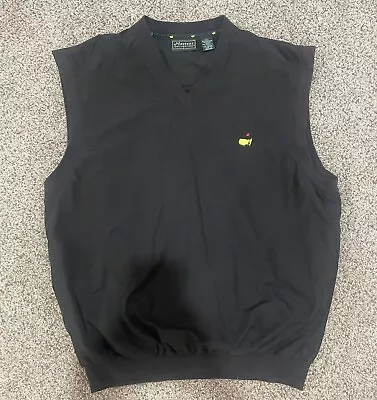 Masters Collection Vest Mens Large Black Pullover Golf Windbreaker Augusta • $32.87