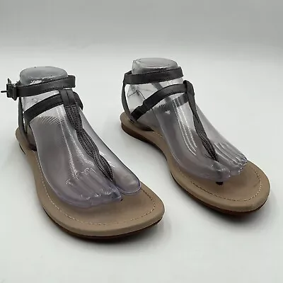 Ugg Sandals Women’s Size 8 Pewter Leather T Strap Adjustable • $24.99