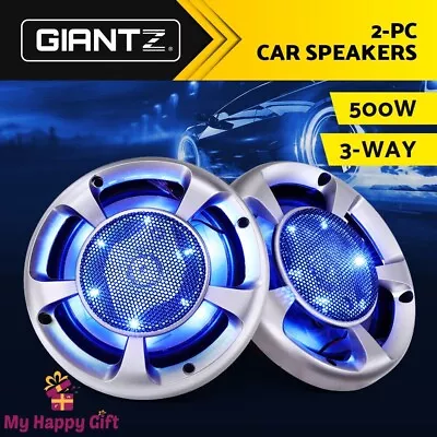 Giantz 2pcs Car Speakers 500W Audio Stereo Speaker 3-Way Tweeters Component Set • $39.10