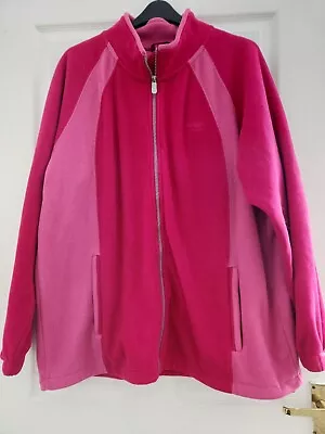 Ladies Cotton Traders Pink Zip Up Fleece Jacket Coat Size 2xl Fit 22-24 • £9.99