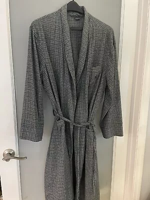 VTG Polo Ralph Lauren Flannel Robe L/X Men’s Plaid Bathrobe POCKETS Logo • $32.50