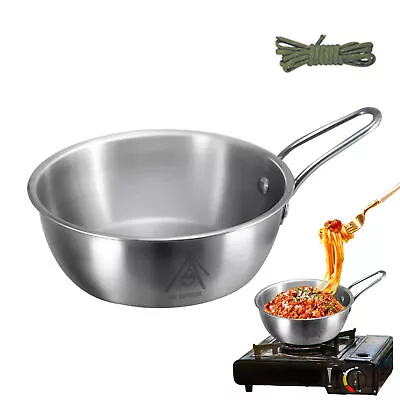 Stainless Steel Mixing Bowls Metal Prep Bowls W/ Handle 660ML 500ML Cooking Bowl • $14.69