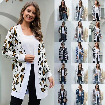 Ladies PRINT Tops Holiday Cardigan Coat Casual Open Front Women Jacket PLUS SIZE • £16