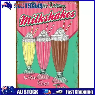 AU Ice Cream Metal Vintage Tin Painting Flat Tin Sign Wall Poster Bar Decor 20x3 • $8.77