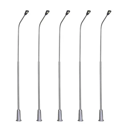 5pcs Model Railway Lamppost O Scale 1:50 Street Lights Warm White LEDs 20cm • $13.99