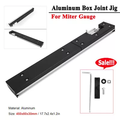 Aluminum Box Joint Jig For Miter Gauge Woodworking Table Saw Tool 17.7x2.4x1.2in • $71.04