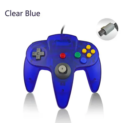 For Nintendo 64 N64 Wired USB Controller Joystick Gamepad -Clear Blue • $32.77