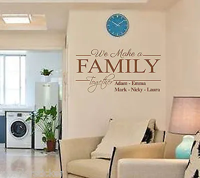 £14.99 • Buy Personalized Name Wall Sticker We Make Family Together DIY Home Decor Wall Decal