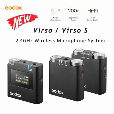 Godox Virso S M1 M2 2.4g Wireless Lavalier Microphone Kit For Sony Camera DSLR  • $96