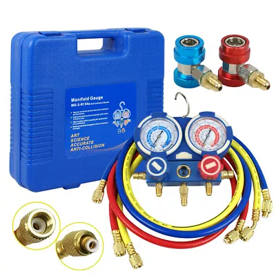 Air Refrigeration Kit AC Manifold Gauge Set Brass HVAC A/C R134A R410A R22 • $41.58