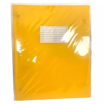 Pocket 3 Prong Folder Yellow Clear Title Card Plastic 2 Pockets • $4.99