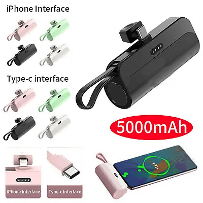 Portable Charger Ultraslim Emergency Mini Power Bank Battery For IPhone Android • £11.89