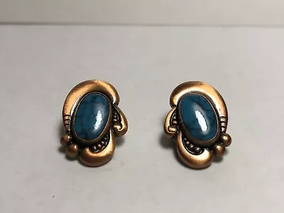 Vintage Copper Clip On Earrings • $23