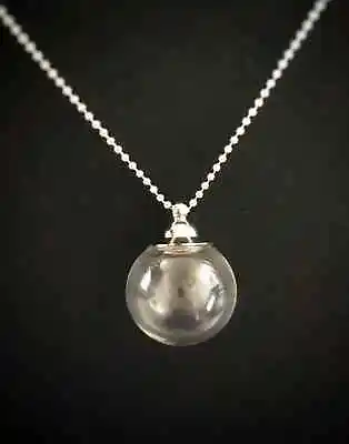 Screw Top Clear Glass Globe Necklace - Locket And Chain - DIY Silver Threaded • $12.99