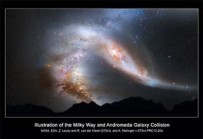 Milky Way Andromeda Galaxy Collision Hi Gloss Space Poster Fine Art Print • $13.95