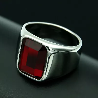 Men's Ring Multi Color Fashion Gemstone Titanium Steel Men's And Women's Ring • $9.89