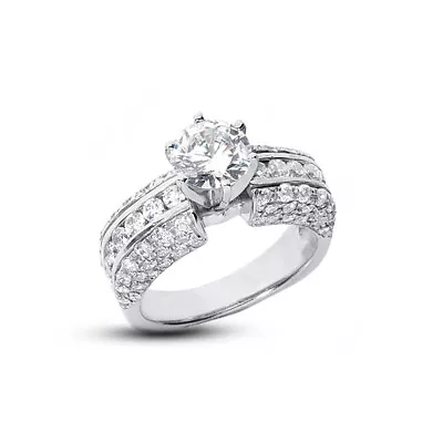 5 1/2 CT F SI2 Round Cut Earth Mined Certified Diamonds 14k Gold Engagement Ring • $10893.66