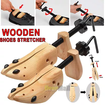 One/Pair 2-Way Adjustable Wooden Shoe Stretcher Expander Men Women Boot Shoes US • $16.83
