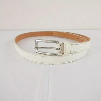 Theory Belt Leather Off-White White 85 T409 Men'S • $130.66
