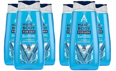 6x Astonish Men 2 In1  Shampoo+ Shower Gel Invigorating Ocean Fresh 400ml • £12.99