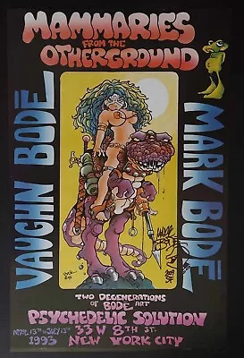 Vaughn Bode / Mark Bode - Mammaries From The Otherground Poster Signed W/ Sketch • $80