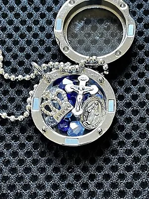 Miraculous Medal Floating Locket Pendant With 30  Pop Bead Chain. Exorcism. • $10.49